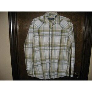 Mens Roper Multi Color Plaid LS Western Cowboy Pearl Snap Shirt Size M